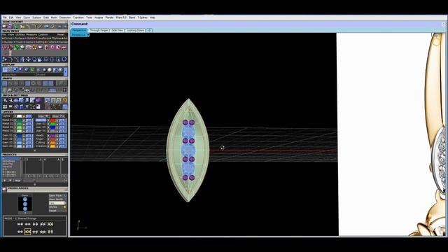 Строим зеркало "лодочку" под бриллианты. Корнеровая закрепка камней. 3D- моделирование. смотреть онлайн