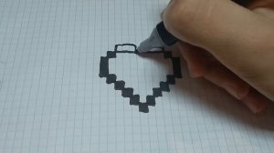 Как нарисовать Сердечко по клеточкам? | Рисуем сердце по клеточкам - Сердечко по клеткам #рисование