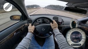 Mercedes-Benz E400 CDI W211 TOP SPEED DRIVE ON GERMAN AUTOBAHN ?