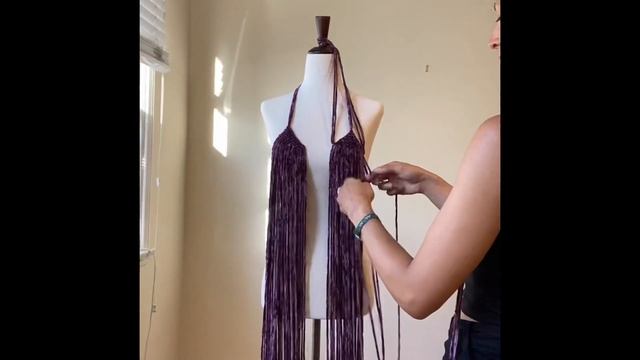 Handmade Purple Velvet Macrame Dress