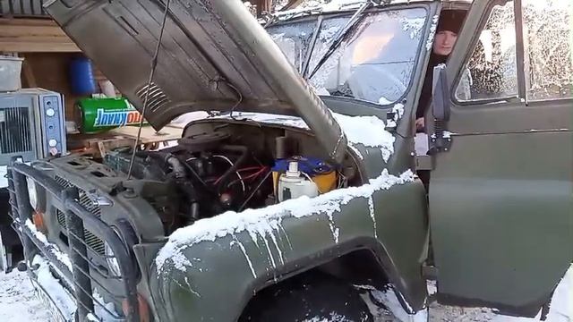Запуск УАЗа 469 в -20 смотреть онлайн