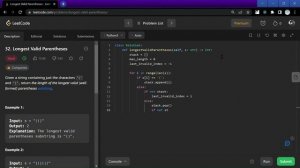 32. Longest Valid Parentheses | Python | Explanation | LeetCode Problems Solutions | @CodeEnrich 