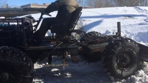 Самодельный трактор!  с ломающейся рамой 4х4