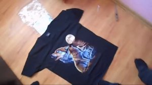 Посылка из китая! Мужская 3D футболка с воющим волком!!!