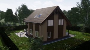 TWO 118 - проект дома с мансардой и террасой 144 м²