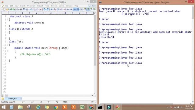 abstract class and abstract method in java Implementation Part 1 смотреть онлайн