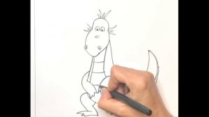 Wie Drache malen oder zeichnen? Einfach für Kinder, nachmalen, Drachen malen leicht