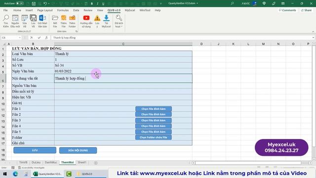 Phần mềm quản lý văn bản trên excel hỗ trợ tìm kiếm theo từ khóa và quản lý file đính kèm смотреть онлайн