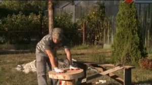 Стол из дубового спила