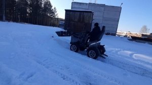 Минитрактор 4х4 построен. Чистим снег.