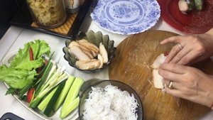 Спринг-роллы с рисовой бумагой и рисовой лапшой