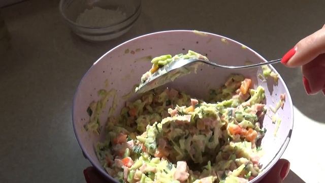 Оладьи из кабачка с колбасой, Шаповаловы на кухне
