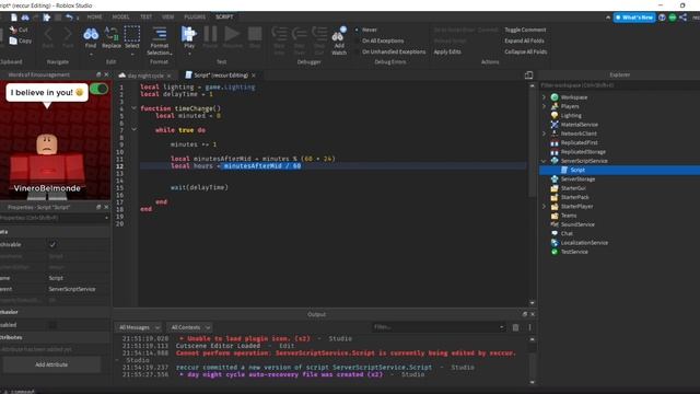How to make a Day/Night Cycle and In-Game Clock Time GUI in Roblox Studio | Roblox Studio Tutorial