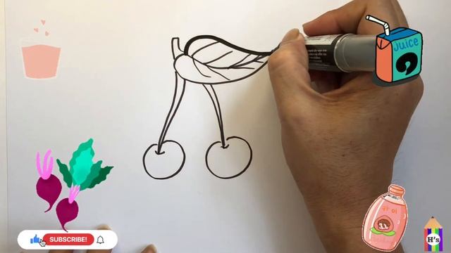 How To Draw Cute Cherries | рисуем милые вишенки для детей смотреть онлайн