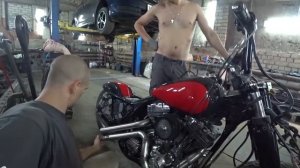 Собираем себе Харлей . Как сделать крутой выхлоп .Первый выезд.