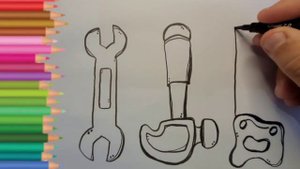 How to draw Tools VERY EASY for kids | Как рисовать Инструменты ОЧЕНЬ ЛЕГКО для детей.