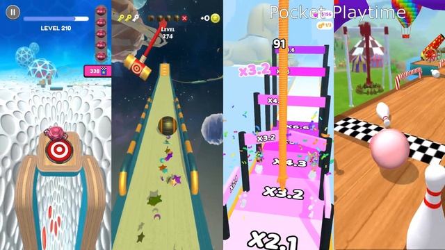 Going Balls vs Action Balls vs Long Neck Run vs Sky Ball Jump - All level gameplay Android, IOS
