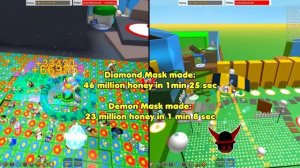 Diamond Mask VS Demon Mask! Best Mask In Game - Bee Swarm Simulator Roblox