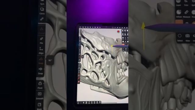 Creating a two part Oni mask with Nomad Sculpt on iPad. Print files available on kawaiiwong.com