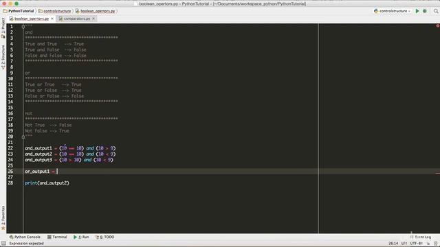 Understanding Boolean Operators - Learn Python 3 Lesson 26