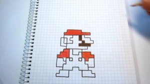 РИСУЕМ БЫСТРО - МАРИО. Рисуем по клеточкам марио.