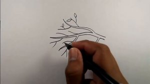 How to draw tree branches with leaves | Easy Drawings