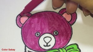 Teddy Bear Coloring Page for Kids, Teddy Bear Coloring, Learn to Paint Color Teddy Bear