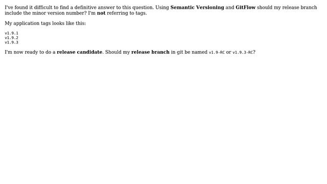 Software Engineering: GitFlow, should my release branch include minor version number? смотреть онлайн