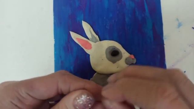 "Зимний зайка". Пластилинография. смотреть онлайн