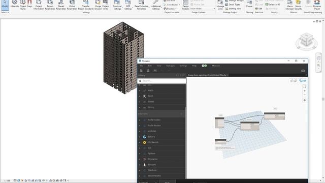 Dynamo script copy door openings in the core from Revit Architecture model to Revit Structure model смотреть онлайн