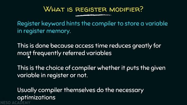 Variable Modifiers − Register смотреть онлайн