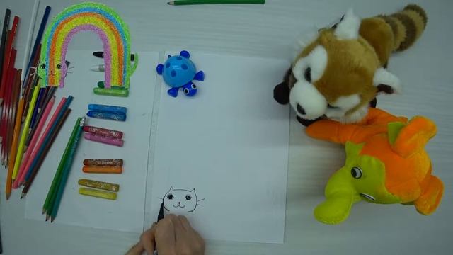 Кот / Радуга / Рисование смотреть онлайн