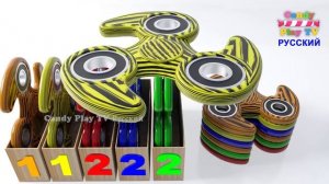 Учим Цвета 3D Fidget Spinners| Учимся Считать для детей | 3Д Анимация | 3Д Фиджет Спинер для малыше