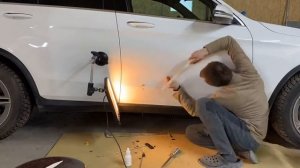 Ремонт двери по системе PDR Mercedes Benz.