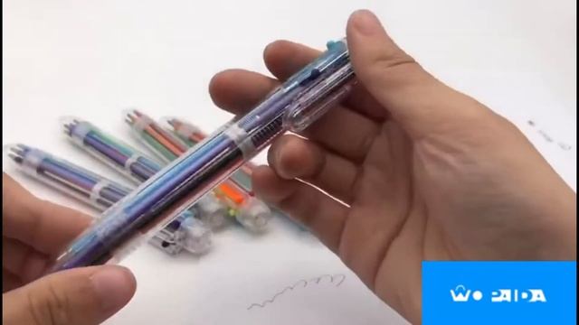 Ручка шариковая, школьная для письма, многоцветная WO PAIDA смотреть онлайн