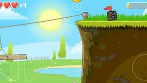 жёлтый шарик преодолевает препятствия Red Ball 4