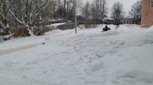 Квадроцикл 200сс, испытание колёс с цепями. 18 декабря 2021.