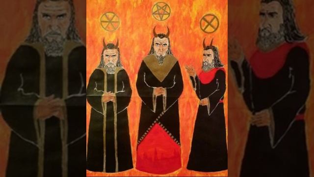 Адская икона Черной Троицы - Сатаны, Велигора и Верзаула