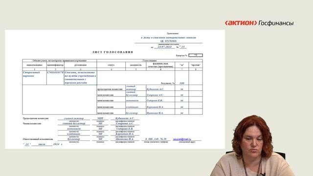 Контроль за приемкой и списанием матзапасов