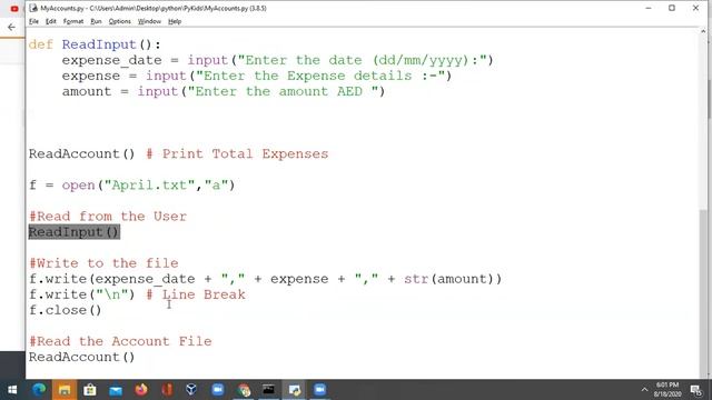 #Python Accounts Software made for kids. #Python for Kids Part-2