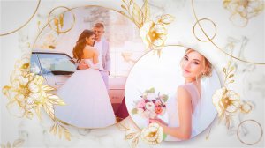 Свадебное слайд-шоу Золотые Цветы Golden Wedding Slideshow Circles and Flowers Videohive