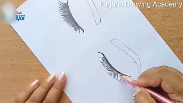 How to draw Closed Eyes for beginners.... step by step смотреть онлайн