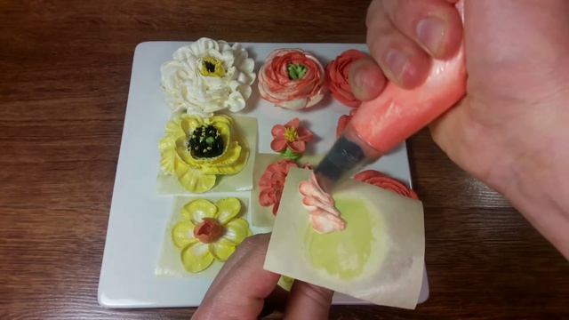 Цветы из крема. How to make Battercream flower. кондитерская насадка роза. Cake decorating ideas.