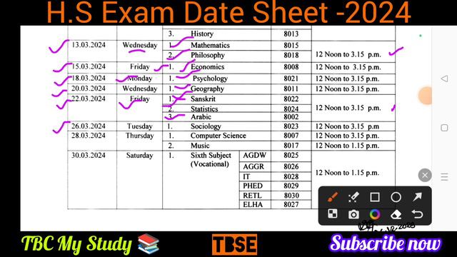 H.S examination date and time 2024 । class 12 #tbse @TBCMyStudy #tripura
