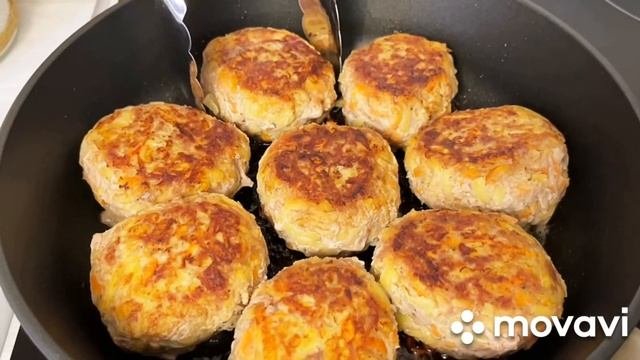 Сочные мясные котлеты с морковкой