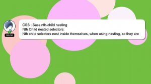 CSS : Sass nth-child nesting