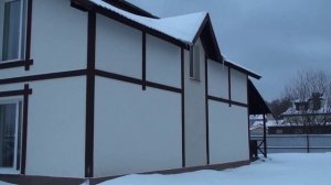 Фахверки на фасаде дома, утеплённого пенопластом, система Ceresit