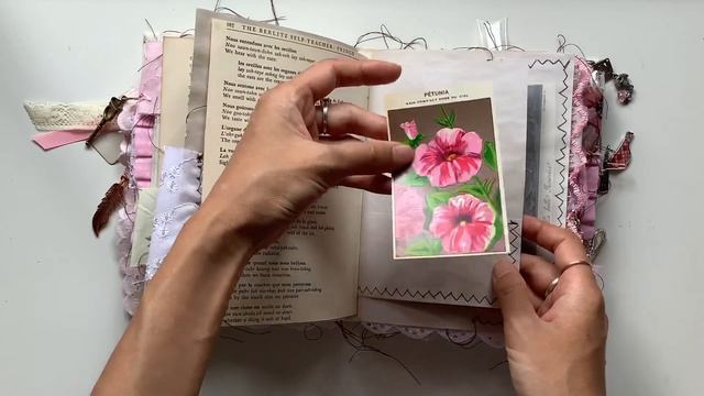 Vintage French fabric journal