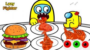 CONVENIENCE STORE MUKBANG ~ AMONG US ANIMATION MUKBANG