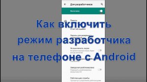 Как включить режим разработчика на телефоне с Android